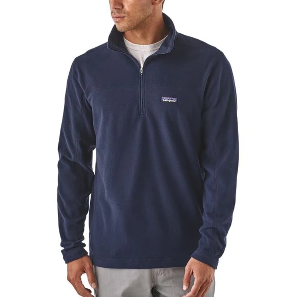 Patagonia Men’s Men's Micro D Pullover Fleece Quarter Zip New Navy Blue Size L